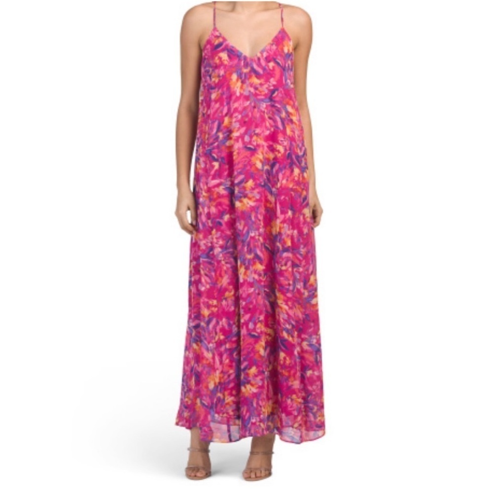 Nicole Miller floral midi sun dress size L